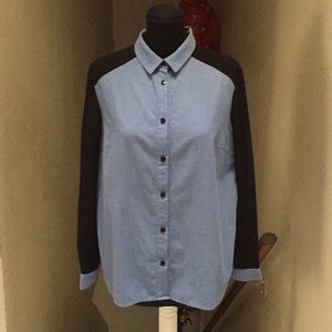 Button Down Shirt w/ Mesh Detail